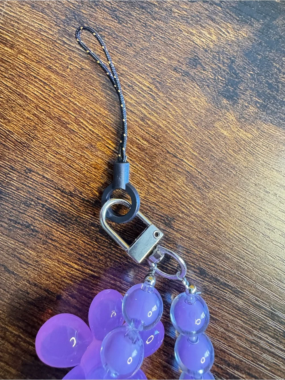 Purple Daisy Beaded Phone Wrist Strap - Unbranded